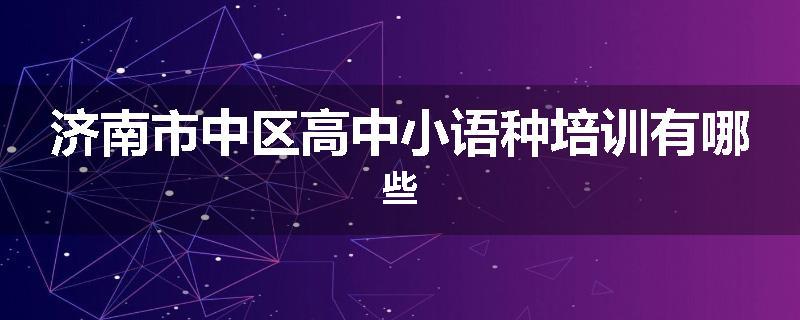 济南市中区高中小语种培训有哪些