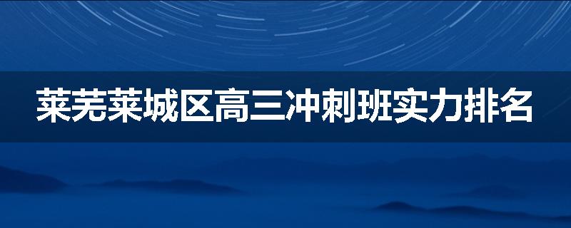 莱芜莱城区高三冲刺班实力排名