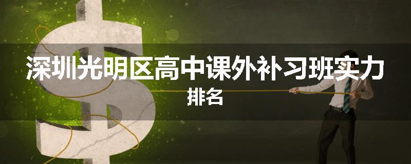 深圳光明区高中课外补习班实力排名