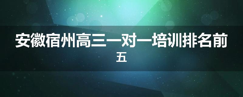 安徽宿州高三一对一培训排名前五