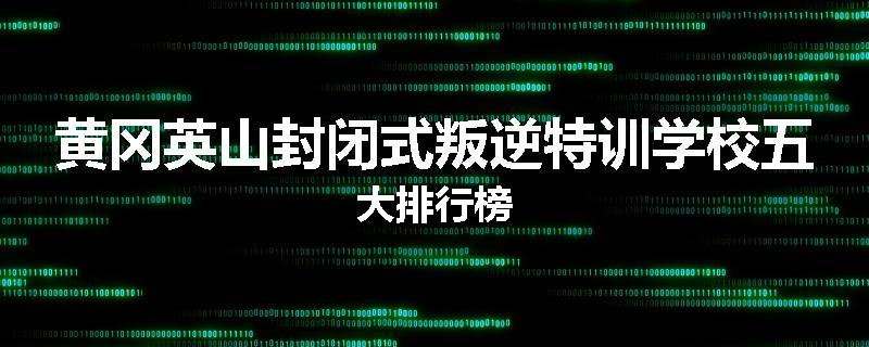 黄冈英山封闭式叛逆特训学校五大排行榜