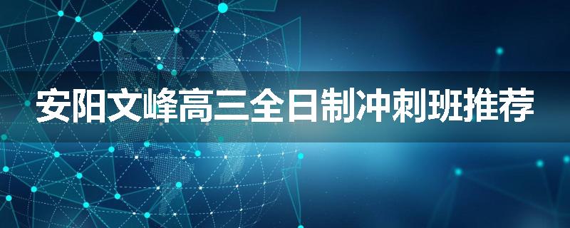 安阳文峰高三全日制冲刺班推荐