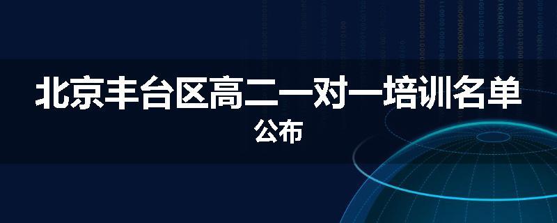 北京丰台区高二一对一培训名单公布