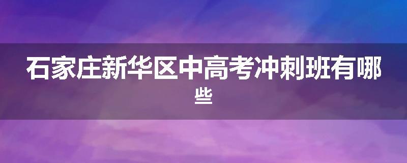 石家庄新华区中高考冲刺班有哪些
