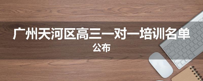 广州天河区高三一对一培训名单公布
