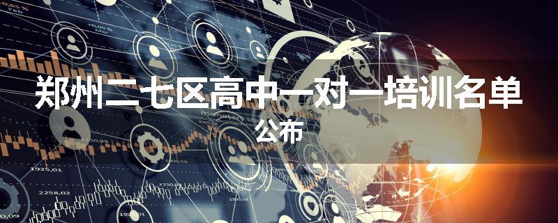 郑州二七区高中一对一培训名单公布
