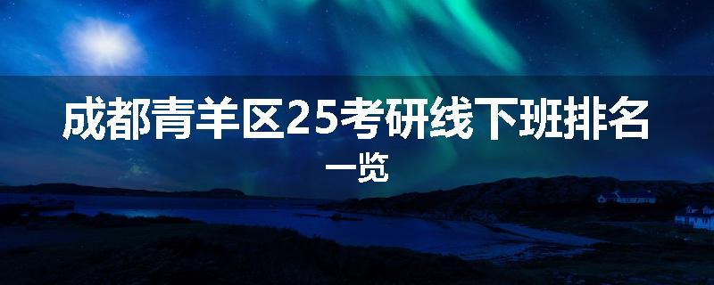 成都青羊区25考研线下班排名一览