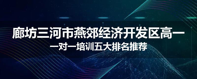 廊坊三河市燕郊经济开发区高一一对一培训五大排名推荐