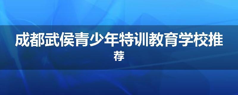 成都武侯青少年特训教育学校推荐