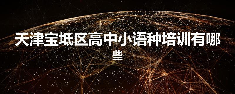 天津宝坻区高中小语种培训有哪些