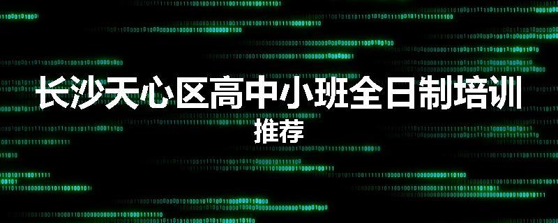 长沙天心区高中小班全日制培训推荐
