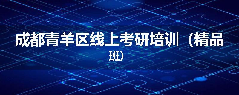 成都青羊区线上考研培训（精品班）