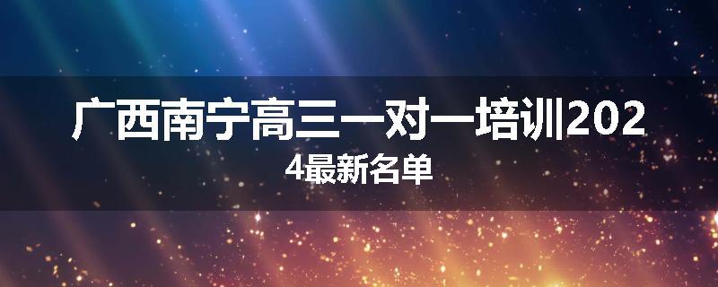 广西南宁高三一对一培训2024最新名单