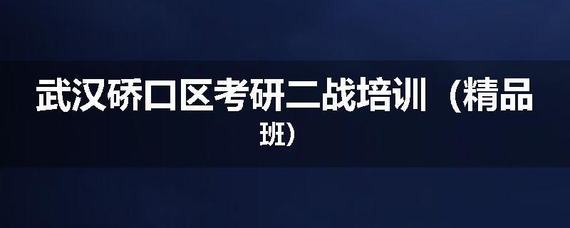 武汉硚口区考研二战培训（精品班）