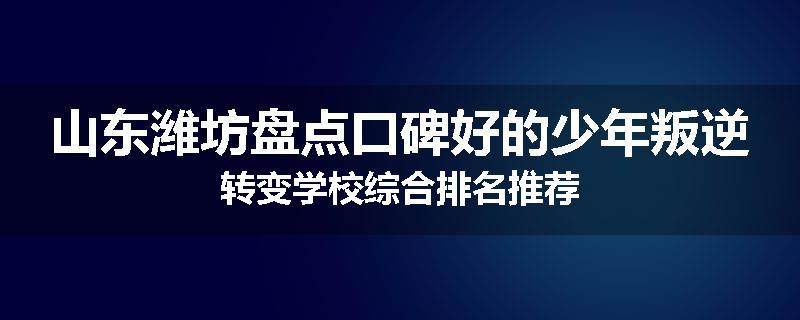 山东潍坊盘点口碑好的少年叛逆转变学校综合排名推荐