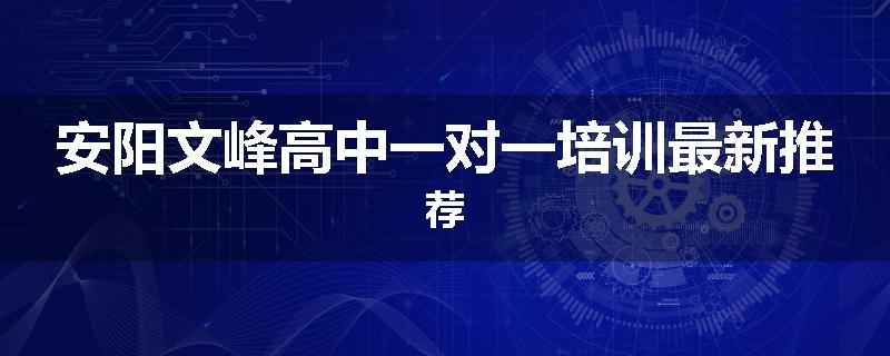 安阳文峰高中一对一培训最新推荐