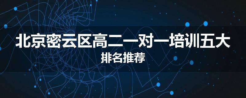 北京密云区高二一对一培训五大排名推荐