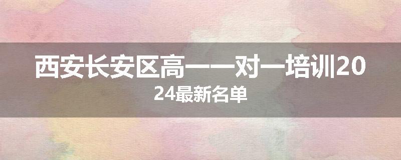 西安长安区高一一对一培训2024最新名单