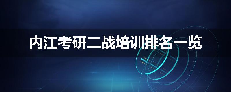 内江考研二战培训排名一览