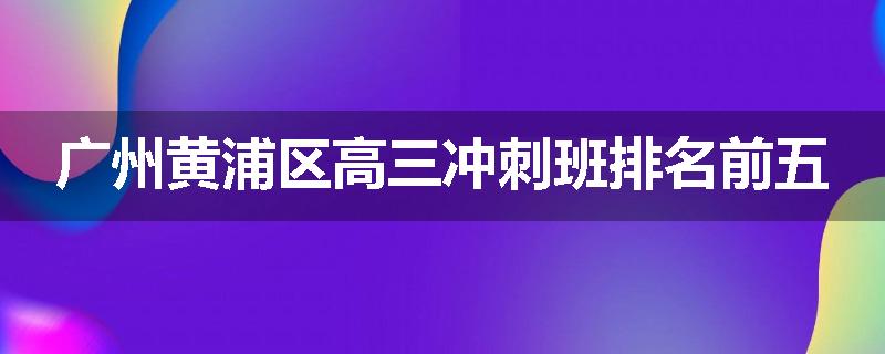 广州黄浦区高三冲刺班排名前五