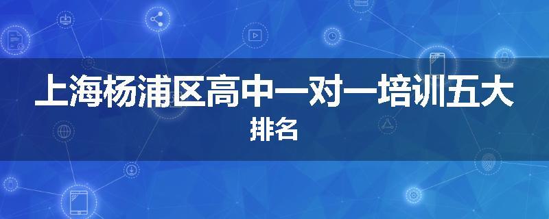 上海杨浦区高中一对一培训五大排名