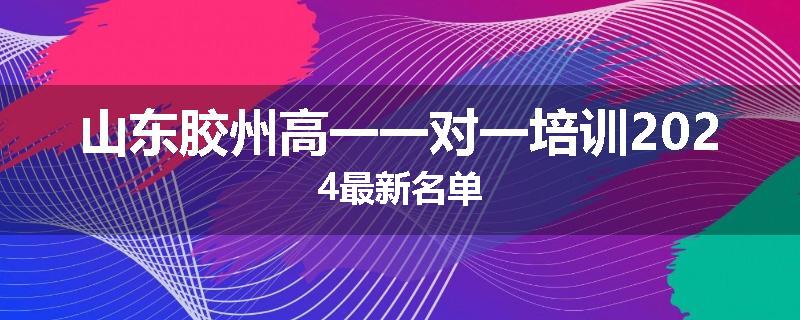 山东胶州高一一对一培训2024最新名单