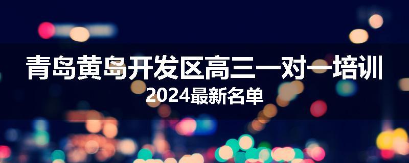 青岛黄岛开发区高三一对一培训2024最新名单