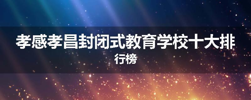 孝感孝昌封闭式教育学校十大排行榜