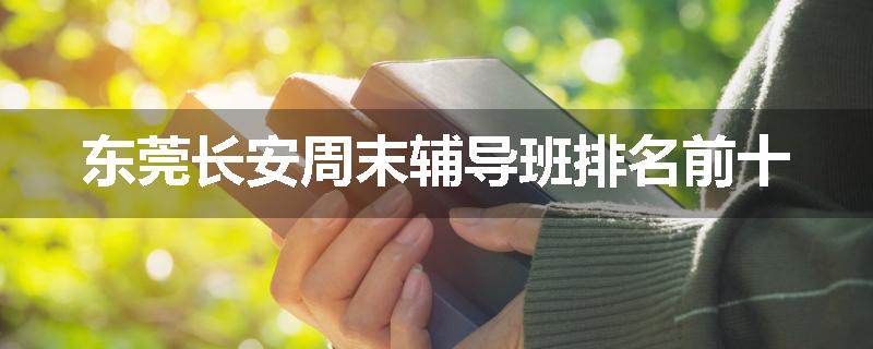 东莞长安周末辅导班排名前十