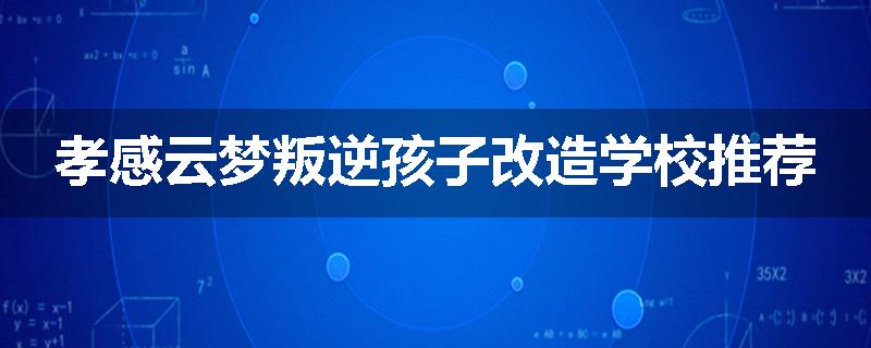 孝感云梦叛逆孩子改造学校推荐