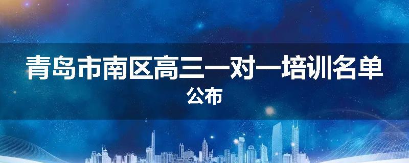青岛市南区高三一对一培训名单公布