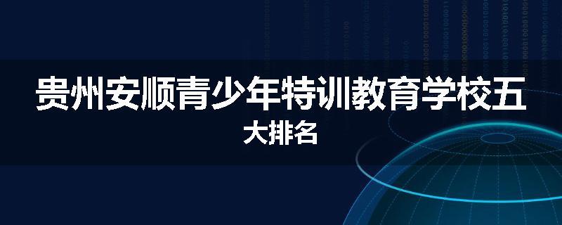 贵州安顺青少年特训教育学校五大排名