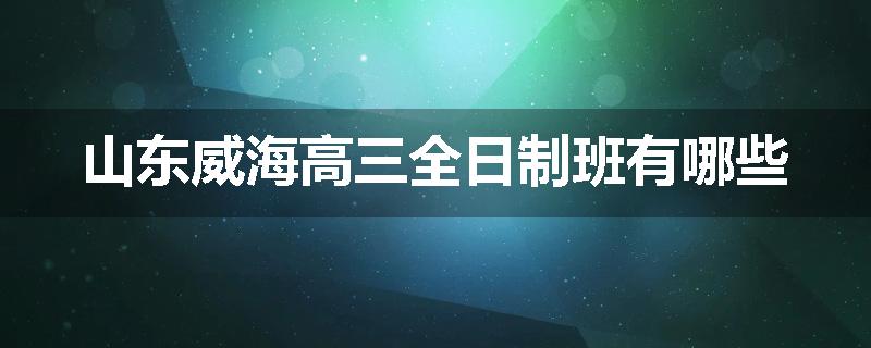 山东威海高三全日制班有哪些