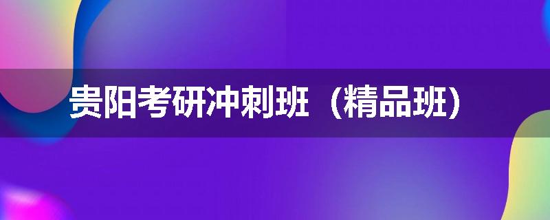 贵阳考研冲刺班（精品班）
