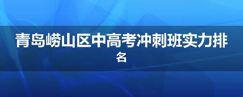 青岛崂山区中高考冲刺班实力排名