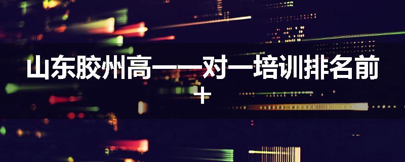 山东胶州高一一对一培训排名前十