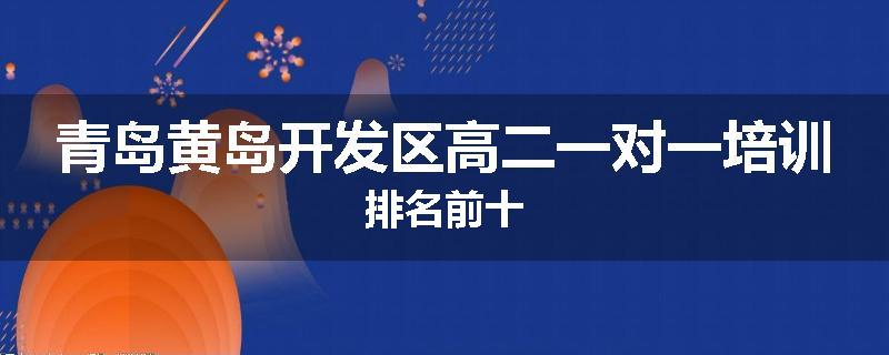 青岛黄岛开发区高二一对一培训排名前十