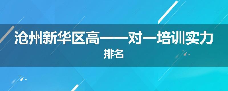 沧州新华区高一一对一培训实力排名