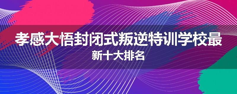 孝感大悟封闭式叛逆特训学校最新十大排名