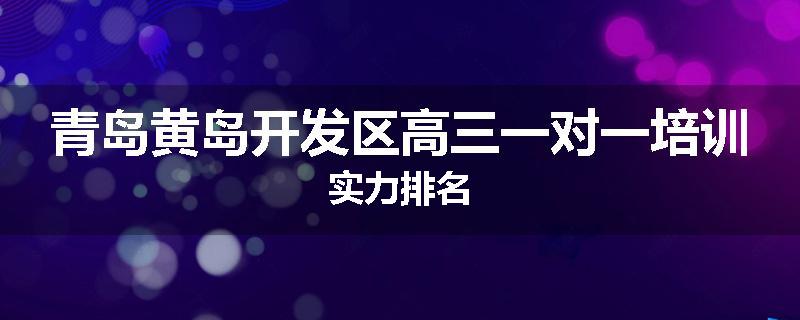 青岛黄岛开发区高三一对一培训实力排名