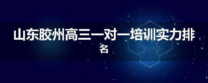 山东胶州高三一对一培训实力排名