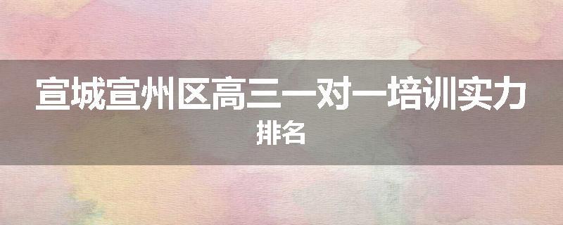 宣城宣州区高三一对一培训实力排名