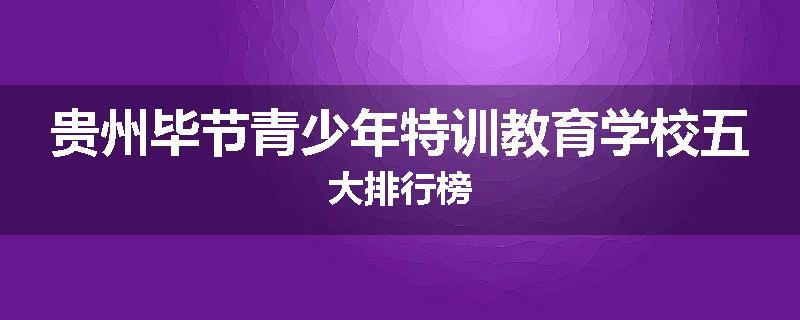 贵州毕节青少年特训教育学校五大排行榜