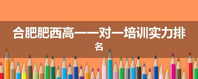 合肥肥西高一一对一培训实力排名
