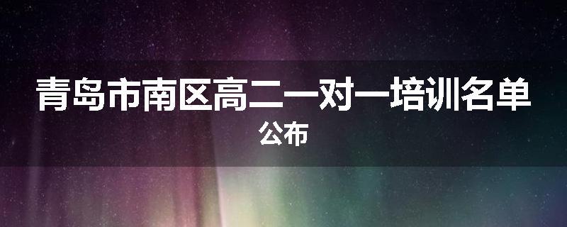 青岛市南区高二一对一培训名单公布