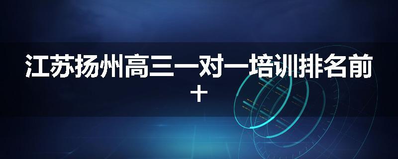江苏扬州高三一对一培训排名前十