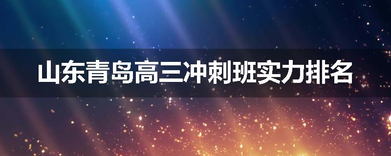 山东青岛高三冲刺班实力排名