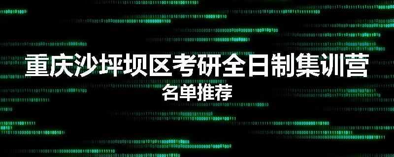 重庆沙坪坝区考研全日制集训营名单推荐