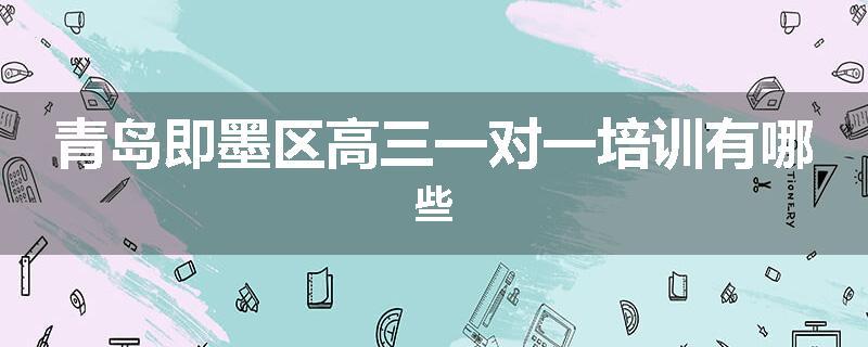 青岛即墨区高三一对一培训有哪些