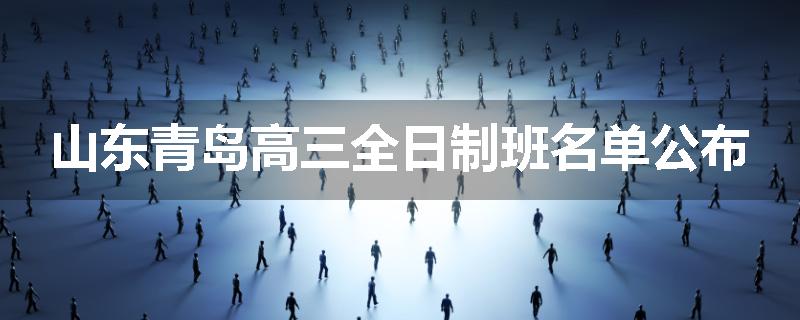 山东青岛高三全日制班名单公布